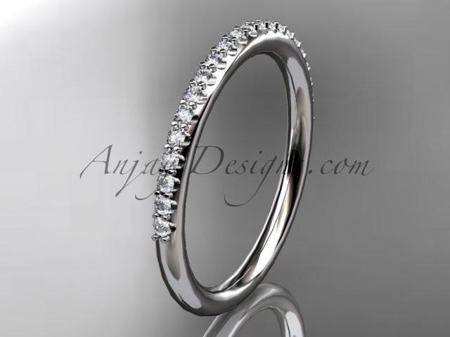 زفاف - 14k white gold diamond unique wedding ring, engagement ring, wedding band, stacking ring ADER103