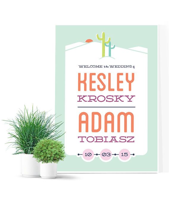 Свадьба - The Kesley - Wedding Welcome Sign, Wedding Reception, Fun Wedding Sign Idea, Palm Springs Wedding, Printable Wedding Sign, Retro Wedding