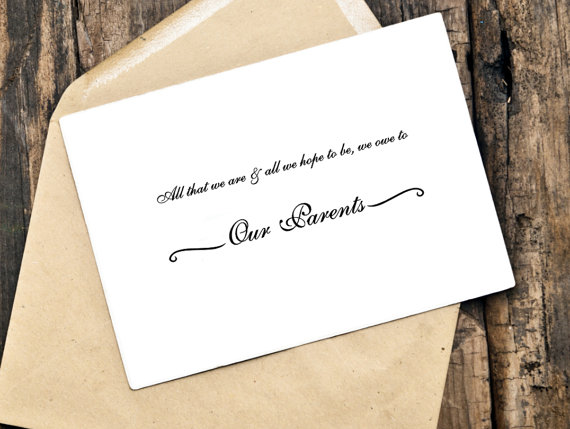Свадьба - Wedding Card to Your Mother and Father on Your Wedding Day, Parents of the Bride or Groom Cards