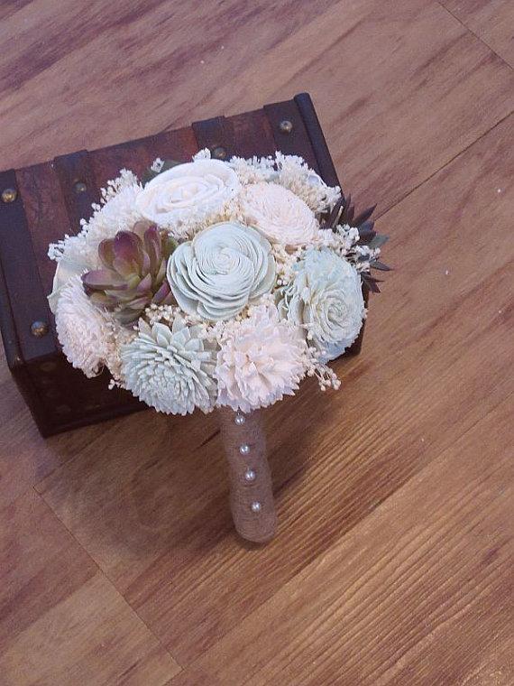 زفاف - Wedding Bouquet, Sola wood Succulent Bouquet, Woodland Dried Bouquet, Bridal Bouquet, Sola flowers, Alternative Bouquet, Rustic Handmade