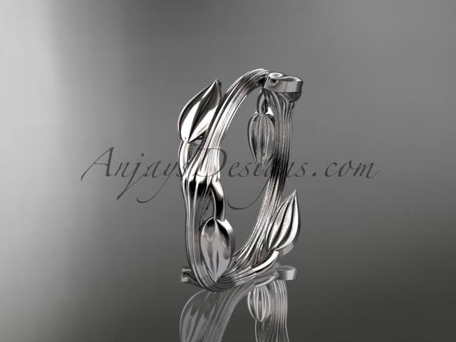 Wedding - Platinum diamond leaf and vine wedding ring,engagement ring ADLR31