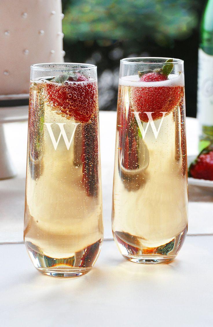 Wedding - Cathy's Concepts Personalized Stemless Champagne Flutes (Set Of 2)