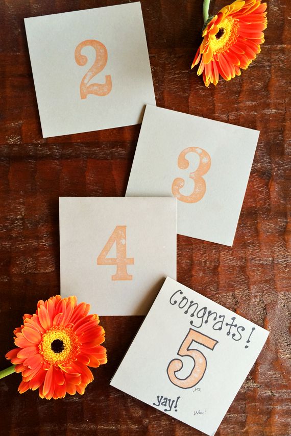 Hochzeit - Wedding Table Number Cards   Anniversary Cards.