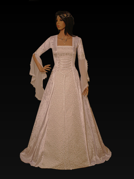 Mariage - medieval dress, handfasting dress, renaissance dress, wedding dress, fantasy dress, elven dress, custom made