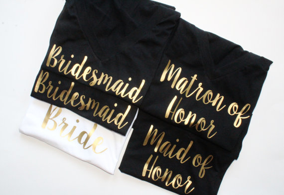 Wedding - Bridal Party Shirt Set. Bridal Party shirts. Bridal Party Tanks. Bridesmaid Shirt. Bride Shirt. Maid of Honor. Bridal party. Wedding.