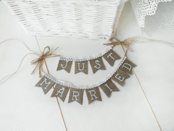 Свадьба - Lace Just Married Wedding Cake Topper, Just Married Wedding Cake Topper Banner,  rustic wedding cake topper