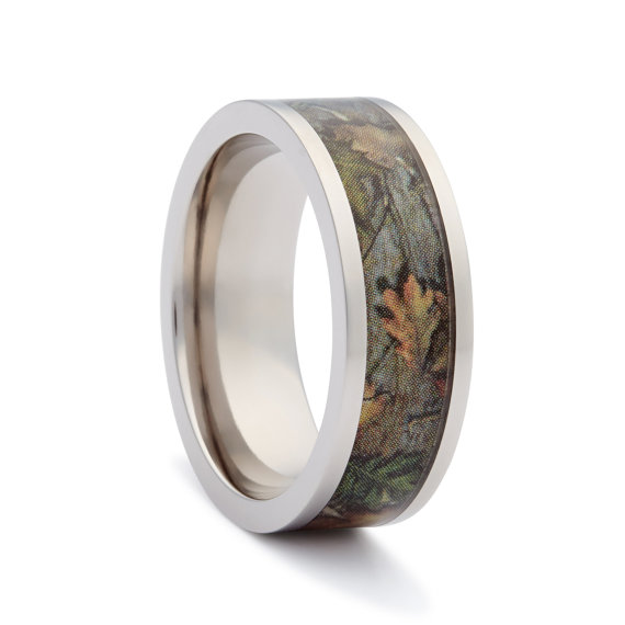 Hochzeit - Camo Ring - Titanium Mens Wedding Band - Camo Wedding Ring - Camo Engagement Ring