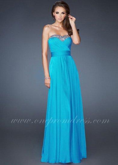 Mariage - Turquoise Strapless Sweetheart Prom Gown by La Femme 18899