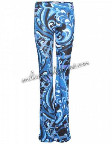 Wedding - Emilio Pucci Blue Printed Crepe-jersey Flared Trousers