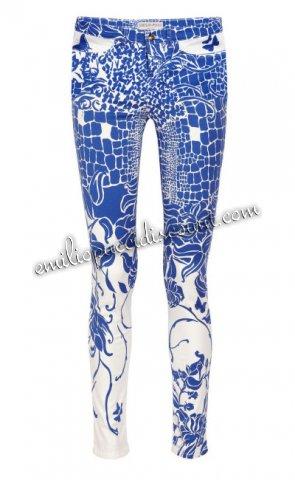 Mariage - Discount EMILIO PUCCI Midrise Skinny Jeans Blue Printed