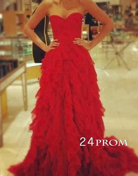 زفاف - Amazing Red Sweetheart Floor-Length Prom Dress - 24prom