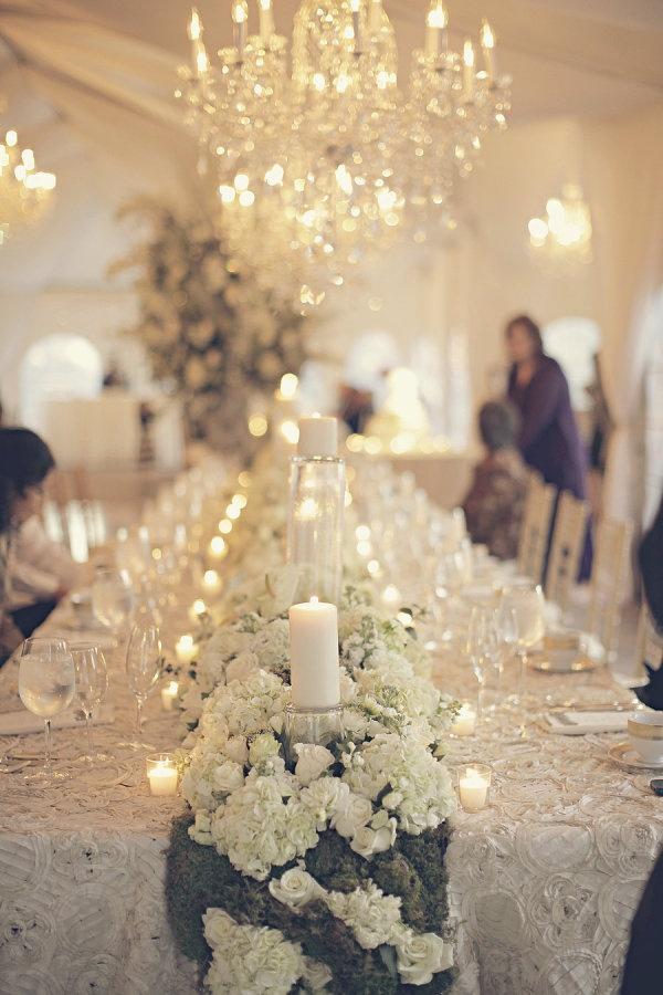 Wedding - Fresh Floral Table Runners Make The Perfect Wedding Centerpieces