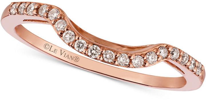 Hochzeit - Le Vian® Diamond Curved Ring in 14K Rose Gold (1/6 ct. t.w.)