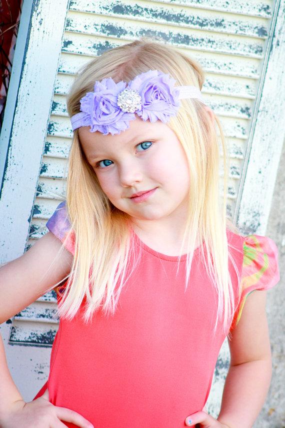 Headband Baby Headbands Lavender Shabby Flower Headband Baby