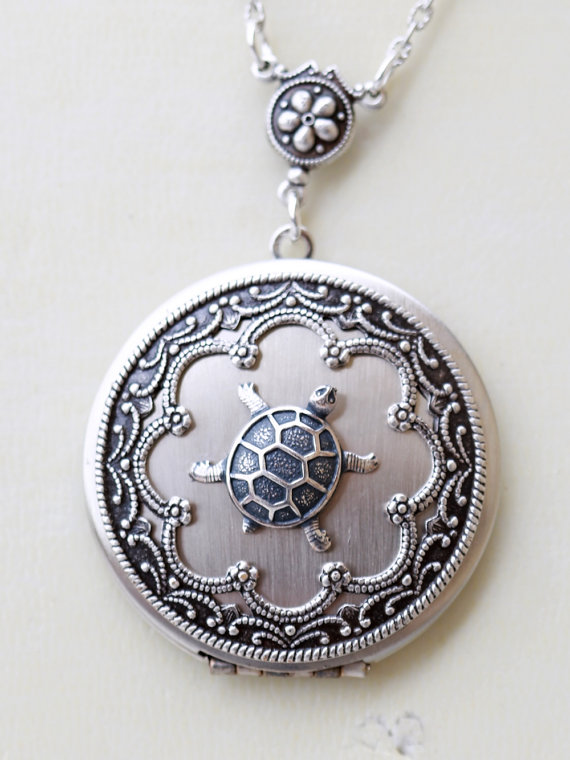 زفاف - Turtle,Locket,Silver Locket,Jewelry Gift, Pendant,locket necklace,photo locket,vintage locket,Wedding Necklace,bridesmaid necklace