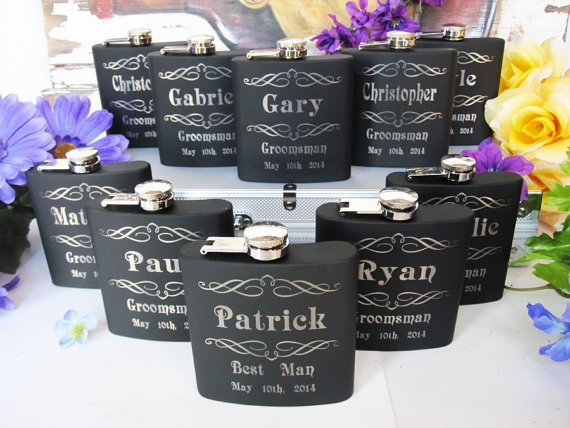 Mariage - 8, Gift for Groomsmen - Gift for Groomsman - Gift for Best Man - 6oz Personalized Flask - Groomsman Flask - Groomsmen Flask - Wedding Party