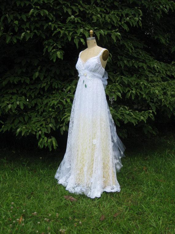 زفاف - Yellow Daisy Lace Wedding Dress