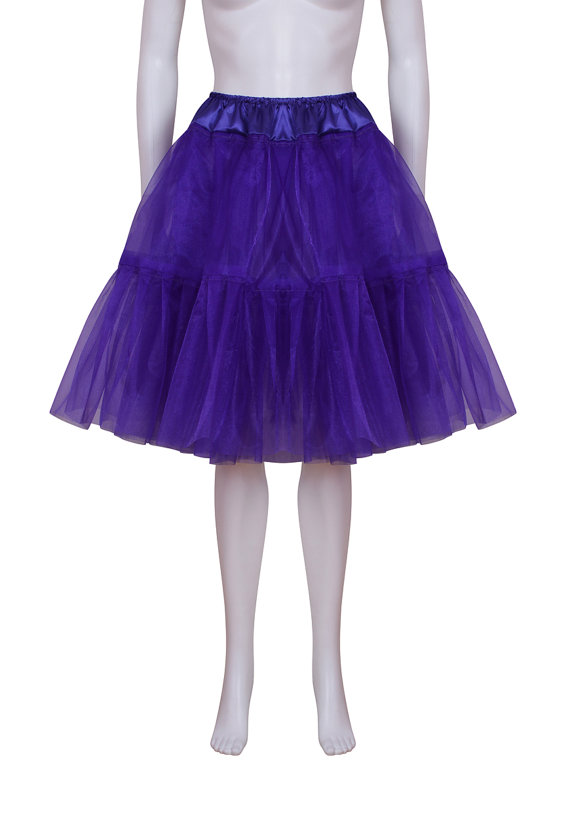 Hochzeit - Gorgeous Purple 22 inch 2 tier 2 layer Satin & Organza petticoat. Bridal Retro Vintage Rockabilly 50's style