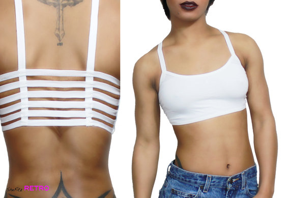 Mariage - White Cage Festival Cropped Bralette Top