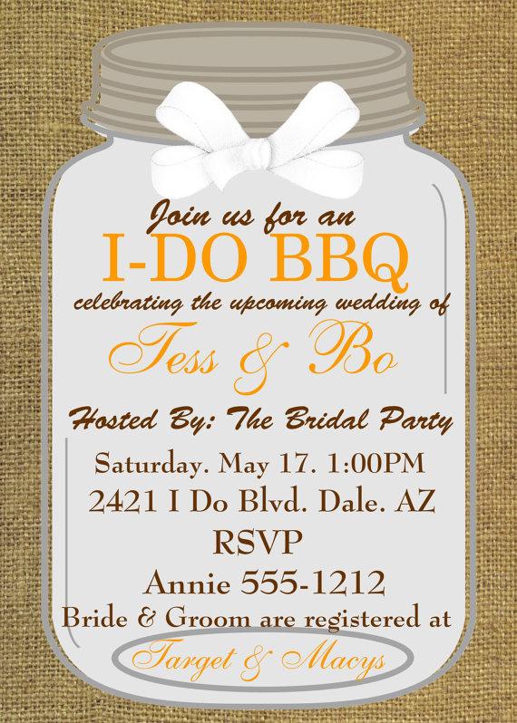 Wedding - Bridal Shower Invitations, Engagement Party, I Do BBQ Couples Shower/Party, (20 Invitations) Barbeque Shower, Customized Invitation