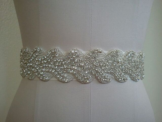 زفاف - SALE - Wedding Belt, Bridal Belt, Sash Belt, Crystal Rhinestone - Style B20018