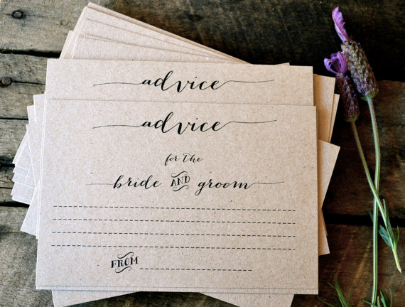 Wedding - COURTNEY--Rustic Wedding Advice Cards