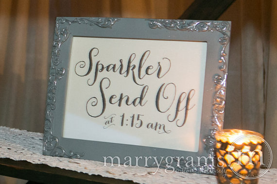 Свадьба - Wedding Sparkler Send Off Sign - Sparklers Table Card Sign - Wedding Reception Seating Signage - Matching Numbers Available SS02