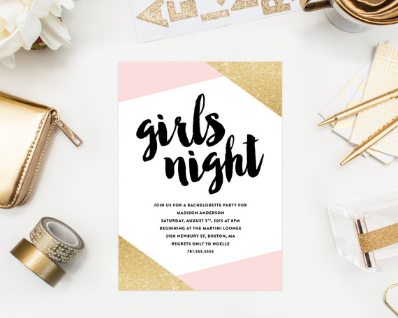 Свадьба - Printable - Girls Night Bachelorette Party Invitation