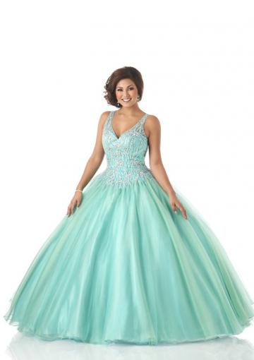 Hochzeit - Buy Australia 2015 Straps Ball Gown Beaded Organza Skirt Floor Length Quinceanera Dress/ Prom Dresses 5541 at AU$276.03 - Dress4Australia.com.au