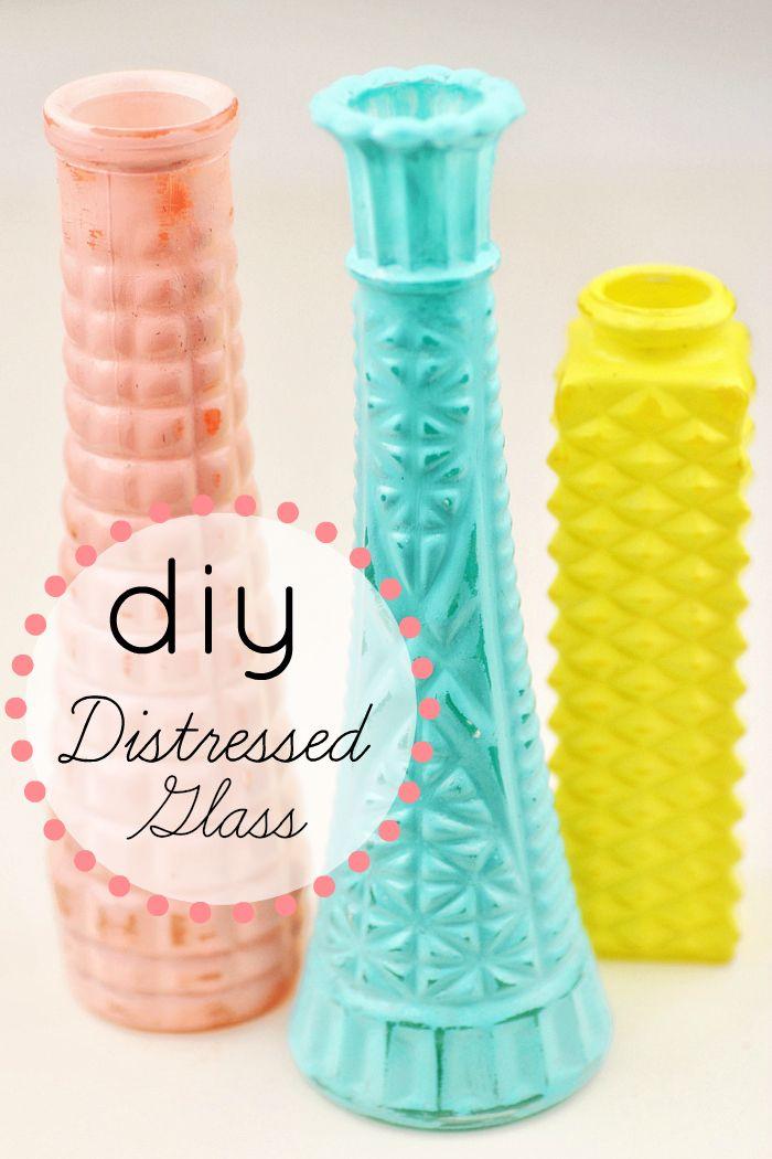 Hochzeit - DIY Wedding Ideas: Easy Distressed Glass