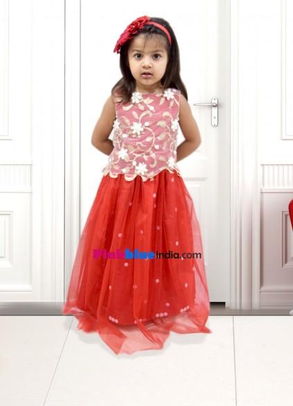 Mariage - Glamorous Designer Red Baby Gown
