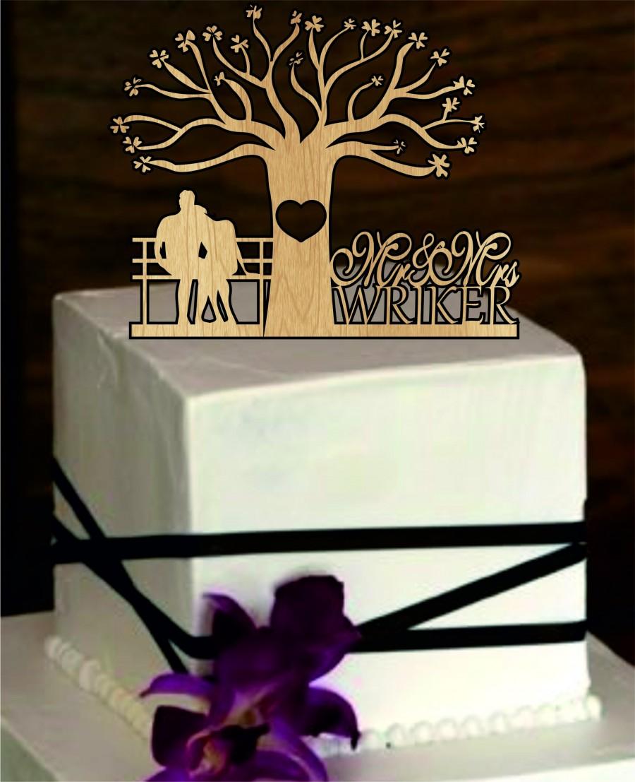 Свадьба - Rustic Wedding Cake Topper - Personalized wedding cake topper - Monogram Cake Topper - Tree of life wedding cake topper - Bride and Groom