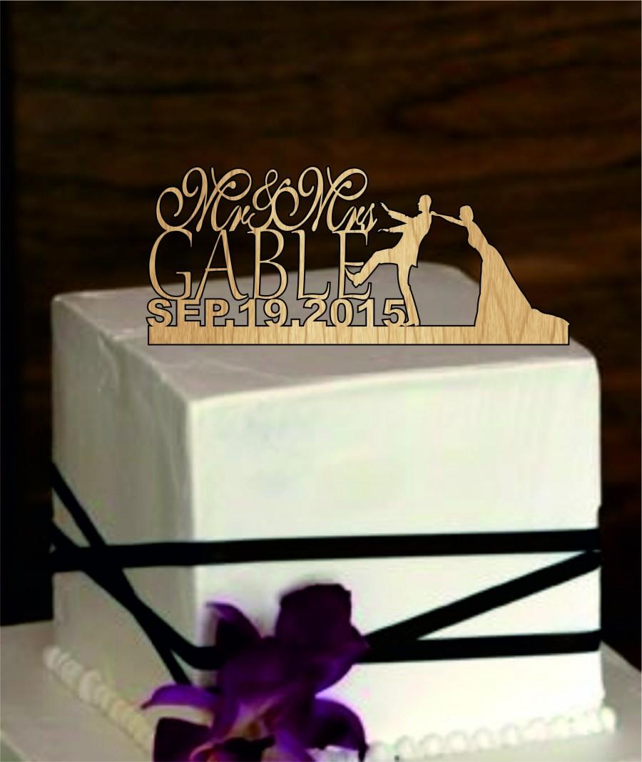 Wedding - custom wedding Cake Topper - Rustic Wedding Cake Topper - Personalized wedding cake topper - Silhouette cake topper - monogram cake topper