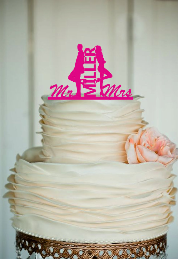 Wedding - Personalized wedding Cake Topper - Custom Wedding Cake Topper - Monogram Cake Topper - Mr and Mrs - Bride and Groom - rustic cake topper