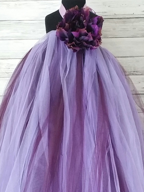 Hochzeit - Gorgeous Purple Multi Layered Tutu Dress - tulle dress, flower girl dress, pageant, photos, birthday, wedding - Ready to Ship