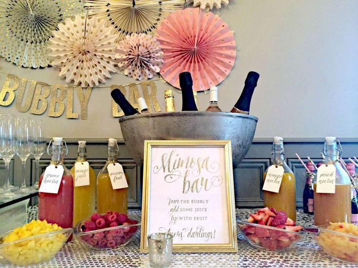 Wedding - Bubbly Bar, Blush, Pink & Gold Bridal/Wedding Shower Party Ideas