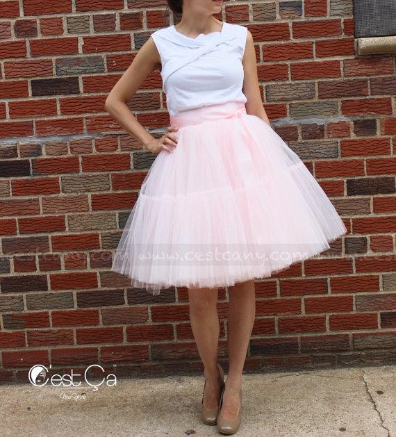 Свадьба - Beatrice - Tulle Skirt in Blush Pink, Extra Puffy Tutu, Princess Tulle Skirt, Adult Tutu, Plus Size Tulle Skirt, Tiered Tulle Skirt