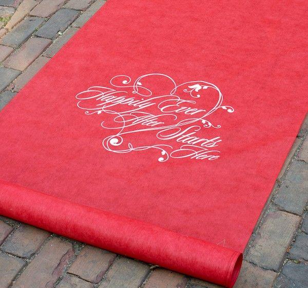 Mariage - Happily Ever After Red Wedding Aisle Runner