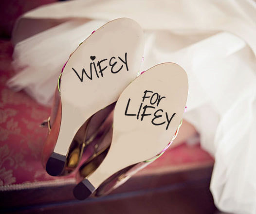 Свадьба - Wifey For Lifey Shoe Decal Stickers