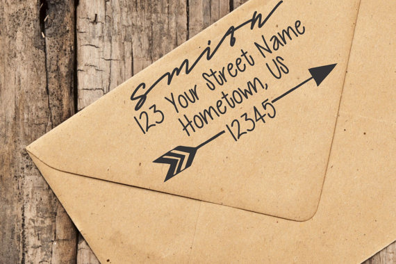 Wedding - Self-Inking Custom Arrow Address Stamp