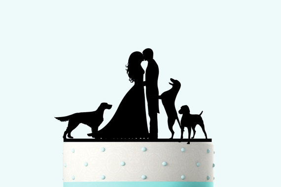 Hochzeit - Wedding Cake Topper Silhouette Groom and Bride, Acrylic Cake Topper