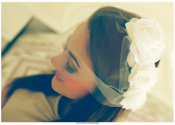 Hochzeit - Bridal birdcage veil, Bandeau veil, Bridal blusher veil, Wedding veil, Tulle bandeau veil, Illusion tulle veil, Mini veil