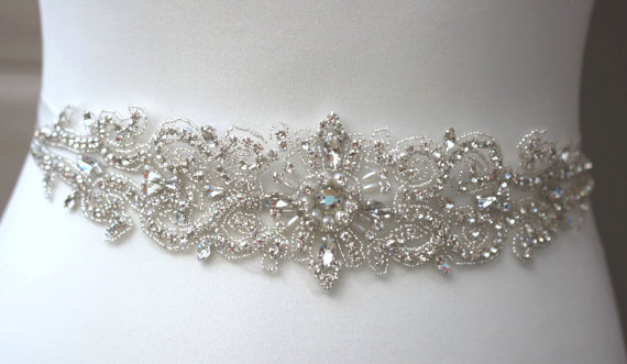 Hochzeit - pearl sash Bridal belt rhinestone belt wedding belt