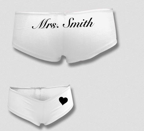Hochzeit - Personalized Booty Shirts, Bride Gift, Bridal Lingerie, Wedding Gift, Bridal Shower Gift, Engagement Gift,  Bachelorette Gift, Booty Shorts