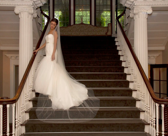Hochzeit - Cathedral Veil, Swarovski crystals, Swarovski rhinestones, Bridal Veils, Veils, Bridal Accessories,