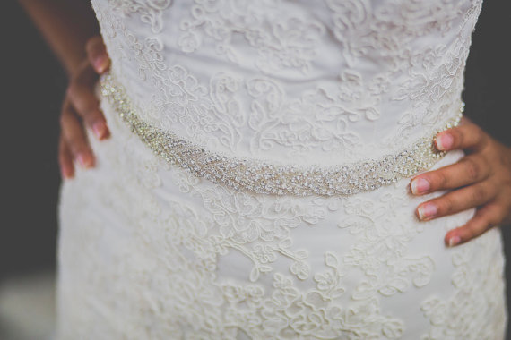 Wedding - Bridal sash,  bridal belt, wedding dress sash