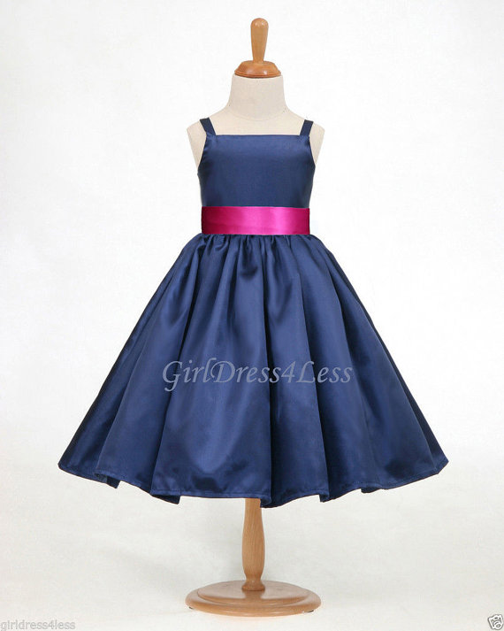 Mariage - New Navy Blue Holiday Spaghetti Straps Easter Flower Girl Dress 12M 18M 2 4 6 8 9/10 11/12  F10