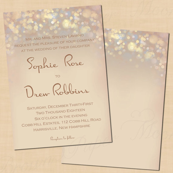 Mariage - French Champagne Sparkles Text-Editable Printable Wedding Invitation: 5 x 7, Portrait, Vertical - Instant Download