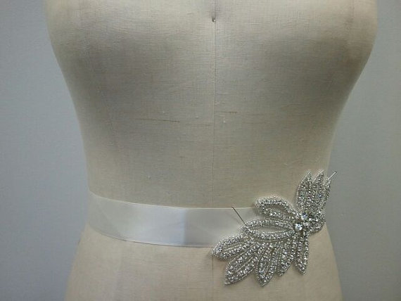 زفاف - Wedding Belt, Bridal Belt, Sash Belt, Bridesmaid Belt -  Crystal Rhinestone - Style B1014