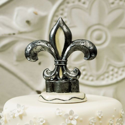 Wedding - Decorative Fleur De Lis Cake Topper
